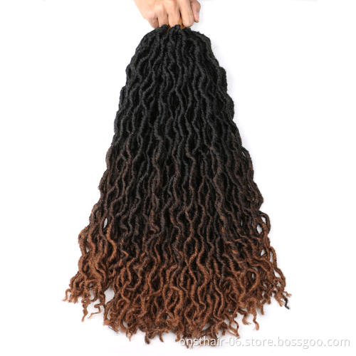MYZYR Faux Locs Crochet Braids Synthetic Crochet Braids Ombre Braiding Hair Bohemian Locks 18 inch 24 Stands